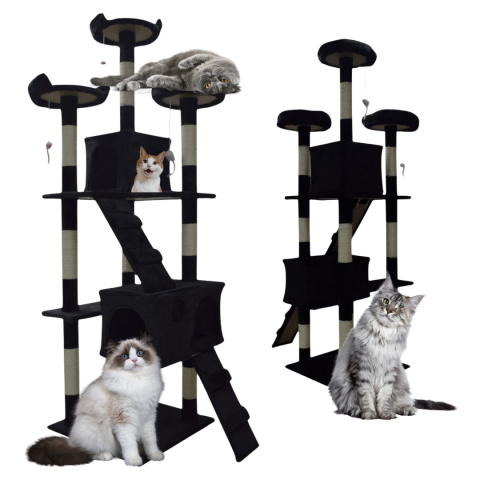 drapak dla kota czarny domek legowisko platformy zabawki sizal stabilny