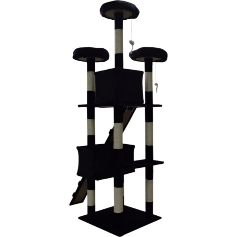 drapak dla kota czarny domek legowisko platformy zabawki sizal stabilny