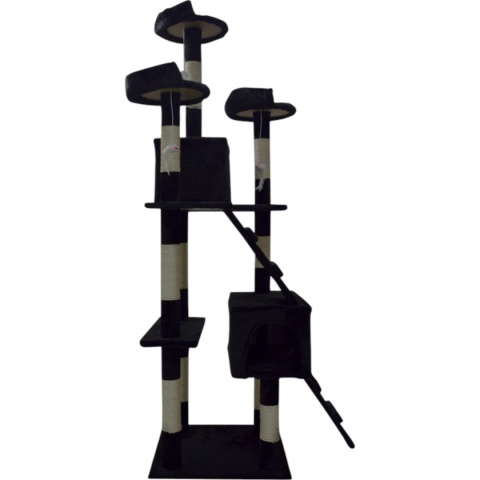 drapak dla kota czarny domek legowisko platformy zabawki sizal stabilny