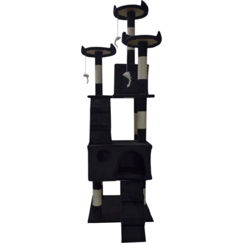 drapak dla kota czarny domek legowisko platformy zabawki sizal stabilny