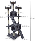 DRAPAK DLA KOTA DUŻY 170cm WYSOKI LEGOWISKO DOMEK SŁUPEK DRZEWKO SZARY