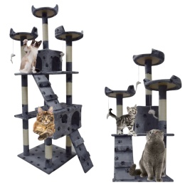 DRAPAK DLA KOTA DUŻY 170cm WYSOKI LEGOWISKO DOMEK SŁUPEK DRZEWKO SZARY