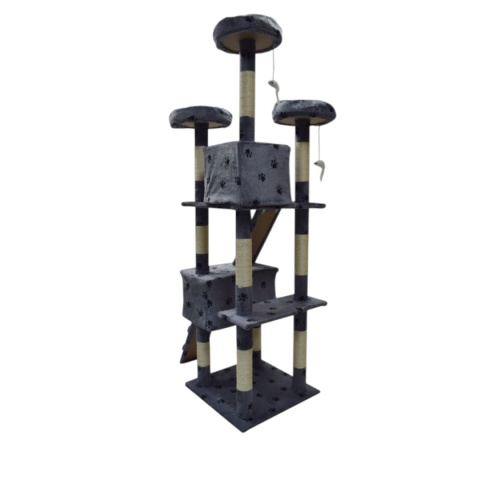 DRAPAK DLA KOTA DUŻY 170cm WYSOKI LEGOWISKO DOMEK SŁUPEK DRZEWKO SZARY