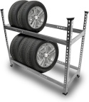 regał metalowy na opony 8 kół 150 kg czarny lekki bez narzędzi