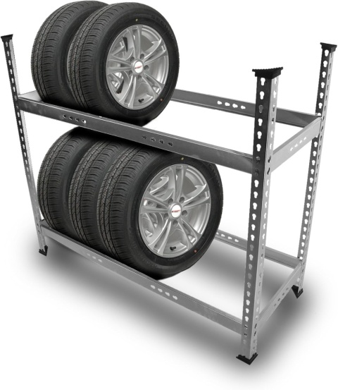 regał metalowy na opony 8 kół 150 kg czarny lekki bez narzędzi