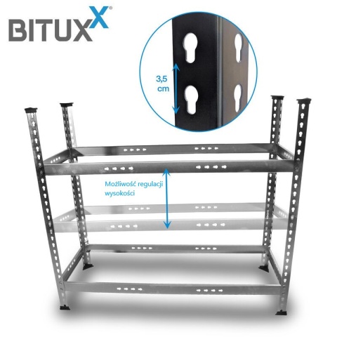 regał metalowy na opony 8 kół 150 kg czarny lekki bez narzędzi