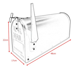 skrzynka pocztowa usa czarna stalowa zewnętrzna amerykańska flaga listy