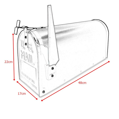 skrzynka pocztowa usa czarna stalowa zewnętrzna amerykańska flaga listy