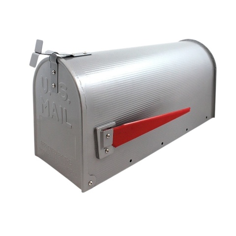 skrzynka pocztowa usa srebrna stalowa z flaga zewnetrzna na listy