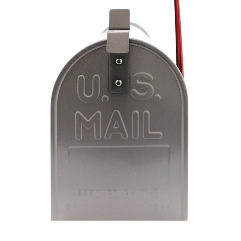 skrzynka pocztowa usa srebrna stalowa z flaga zewnetrzna na listy