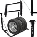 wieszak ścienny na opony koła składany stalowy 130 kg garaż regulowany