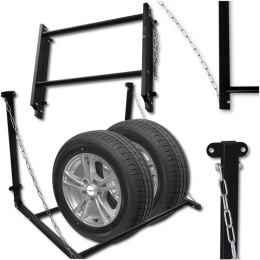 wieszak ścienny na opony koła składany stalowy 130 kg garaż regulowany
