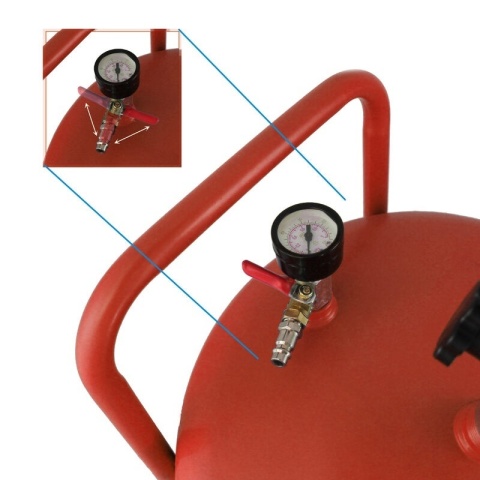 Zlewarka Wózek do Oleju 80L Czerwona Sprężone Powietrze Lejek