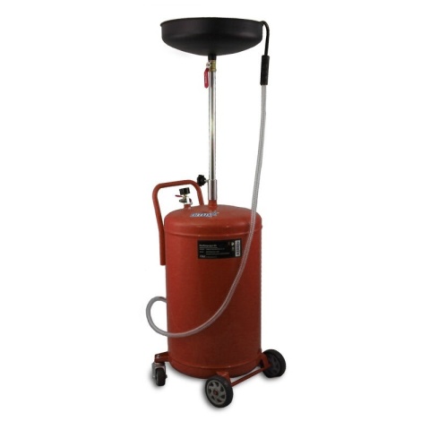 Zlewarka Wózek do Oleju 80L Czerwona Sprężone Powietrze Lejek