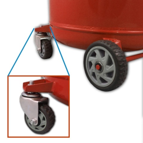 Zlewarka Wózek do Oleju 80L Czerwona Sprężone Powietrze Lejek