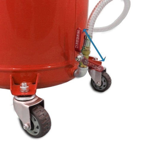 Zlewarka Wózek do Oleju 80L Czerwona Sprężone Powietrze Lejek