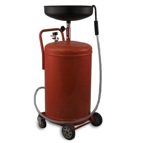 Zlewarka Wózek do Oleju 80L Czerwona Sprężone Powietrze Lejek