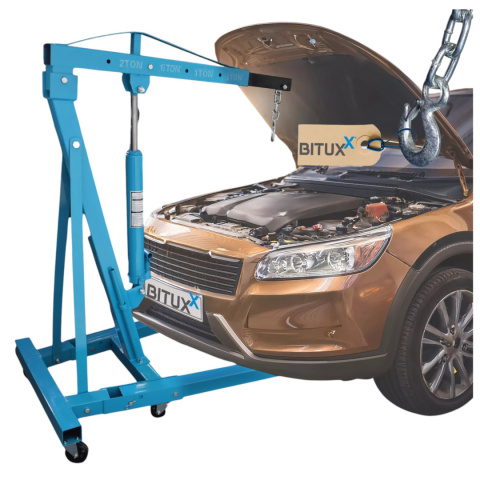 Żuraw hydrauliczny warsztatowy Bituxx 2T składany mobilny silnikowy