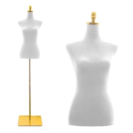 manekin krawiecki damski bituxx biały welurowy regulowany lekki butik