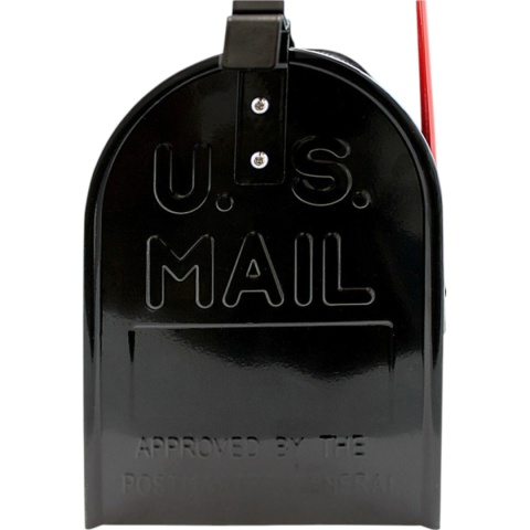 skrzynka pocztowa usa postmail czarna stalowa amerykańska z flaga listy