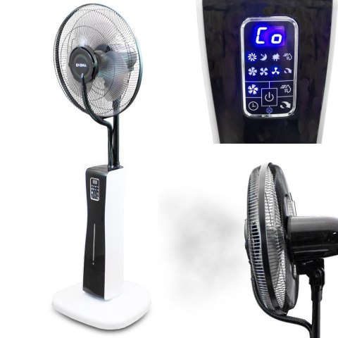 wentylator ultradźwiękowy led 3w1 z nawilżaczem pilot 75w oscylacyjny