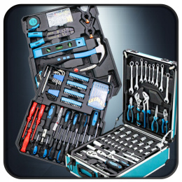 zestaw narzędzi 1300 el walizka crv skrzynka z bitami grzechotki klucze