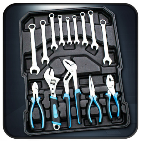 zestaw narzędzi 1300 el walizka crv skrzynka z bitami grzechotki klucze