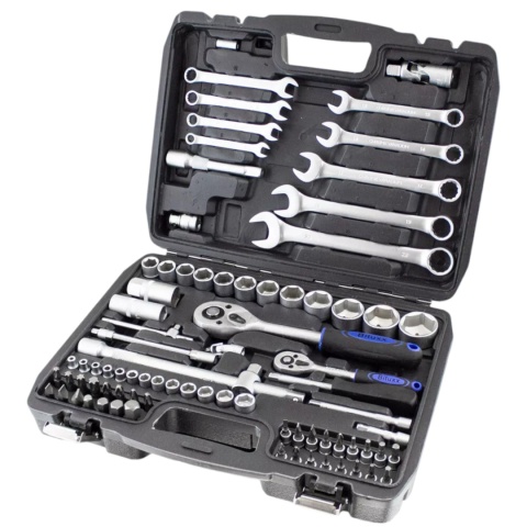 zestaw narzędzi 82 el grzechotki klucze crv walizka garaż warsztat