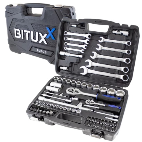 zestaw narzędzi 82 el grzechotki klucze crv walizka garaż warsztat