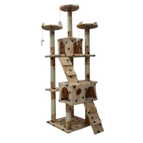 DRAPAK DLA KOTA DUŻY 170cm WYSOKI LEGOWISKO DOMEK SŁUPEK DRZEWKO BEŻOWY