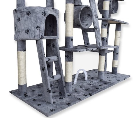 DRAPAK DLA KOTA XXL DUŻY 255cm WIEŻA HAMAK TUBA DOMEK JASNY SZARY W ŁAPKI