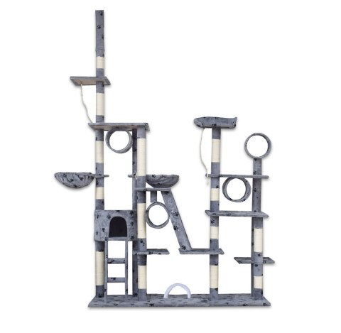 DRAPAK DLA KOTA XXL DUŻY 255cm WIEŻA HAMAK TUBA DOMEK JASNY SZARY W ŁAPKI