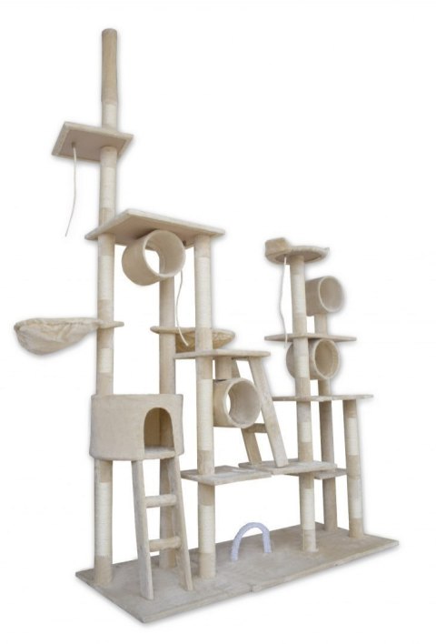 DRAPAK DLA KOTA XXL DUŻY 255cm WIEŻA HAMAK TUBA DOMEK LEGOWISKO BEŻOWY