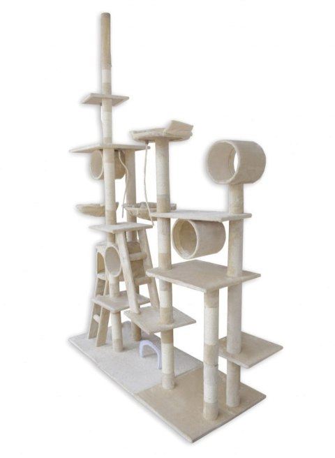 DRAPAK DLA KOTA XXL DUŻY 255cm WIEŻA HAMAK TUBA DOMEK LEGOWISKO BEŻOWY