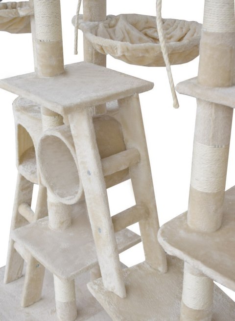 DRAPAK DLA KOTA XXL DUŻY 255cm WIEŻA HAMAK TUBA DOMEK LEGOWISKO BEŻOWY