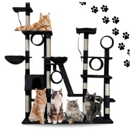 DRAPAK DLA KOTA XXL DUŻY 255cm WIEŻA HAMAK TUBA DOMEK LEGOWISKO CZARNY