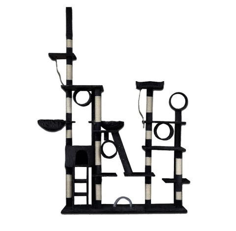 DRAPAK DLA KOTA XXL DUŻY 255cm WIEŻA HAMAK TUBA DOMEK LEGOWISKO CZARNY