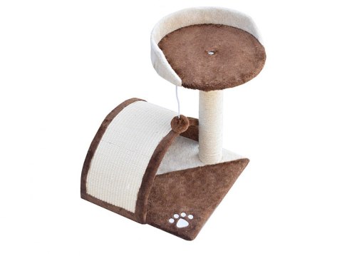 DRAPAK DLA KOTA MAŁY LEGOWISKO SŁUPEK BUDKA HAMAK BRĄZOWY 43 cm