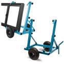 wózek do płyt regulowany stalowy niebieski 200kg pneumatyczne koła