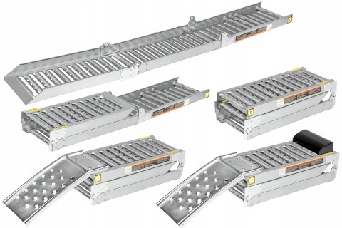 Składane Rampy Najazdowe Stalowe 200 cm 250 kg/szt (1100 kg) komplet ramp