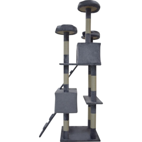 DRAPAK DLA KOTA DUŻY 170cm WYSOKI LEGOWISKO DOMEK DRZEWKO JASNY SZARY