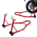 stojak motocyklowy na tylne koło uchwyt czerwony stalowy 250kg regulowany