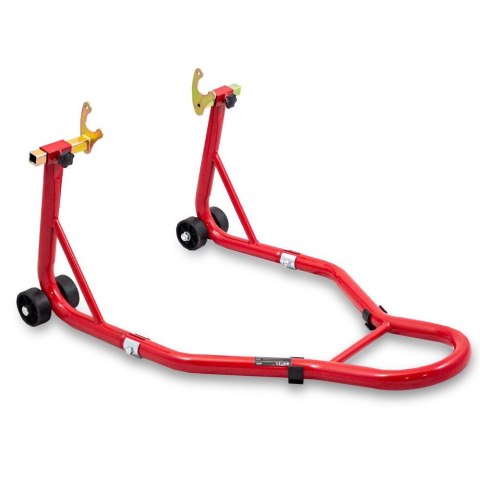 stojak motocyklowy na tylne koło uchwyt czerwony stalowy 250kg regulowany