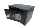 Czarny kompaktowy sejf biurowy na kod i klucz