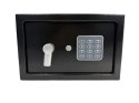 Czarny kompaktowy sejf biurowy na kod i klucz