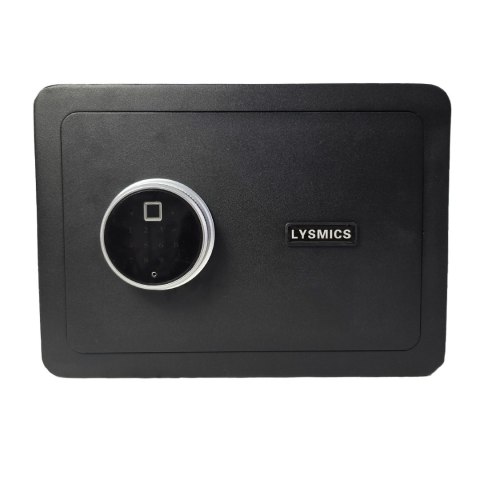 Czarny sejf biurowy domowy na kod i klucz elektroniczny odcisk palca
