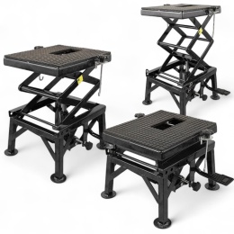 Podnośnik Hydrauliczny Motocyklowy 135 kg 35–87 cm z Gumowaną Platformą