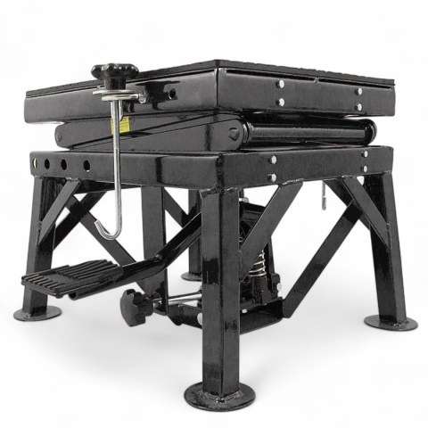 Podnośnik Hydrauliczny Motocyklowy 135 kg 35–87 cm z Gumowaną Platformą