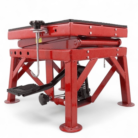podnośnik motocyklowy hydrauliczny czerwony 135kg 87cm stabilny trwały