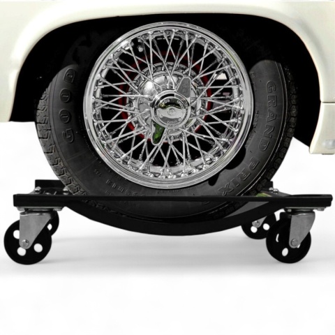 Wózki Manewrowe 450 kg 4 Sztuki Czarne Rolki Transportowe do Samochodów